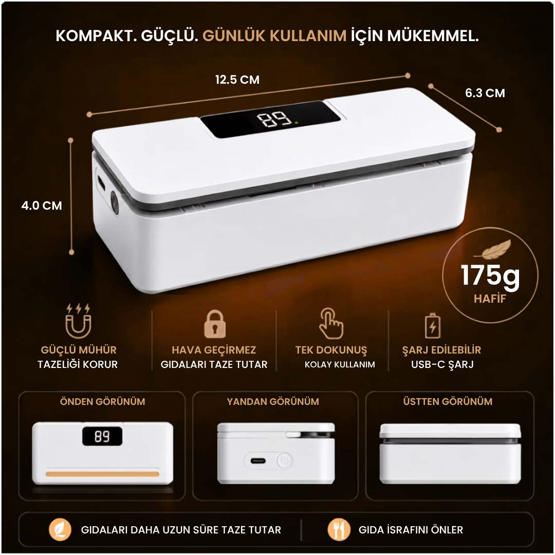 Mühürcüm® Şarjlı Poşet Kapatıcı
